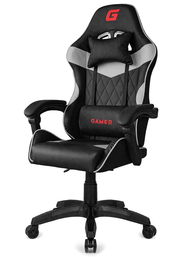 Fotel obrotowy gamingowy EVO PU GREY XL